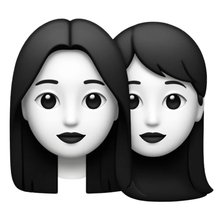 Black and white straight sexuality emoji sticker