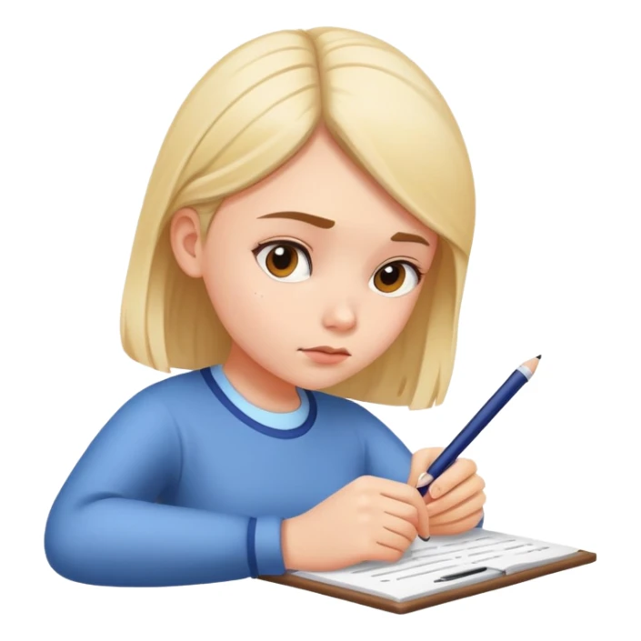 Una chica haciendo un examen  sticker