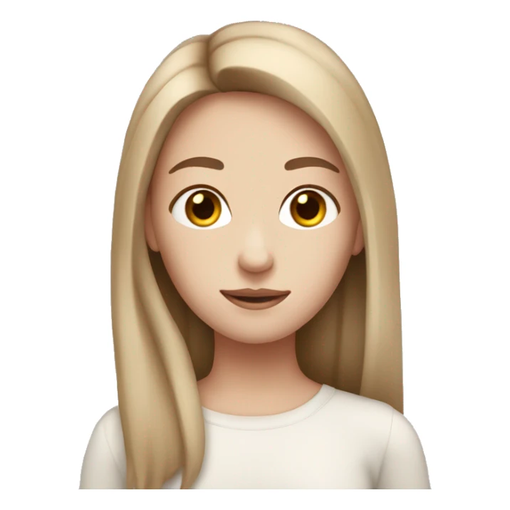 straight haired pale girl with brown hair sticker