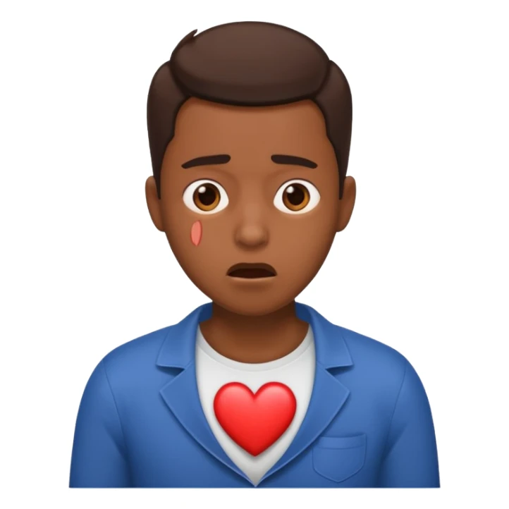 heart thumping out of chest brown skin person sticker