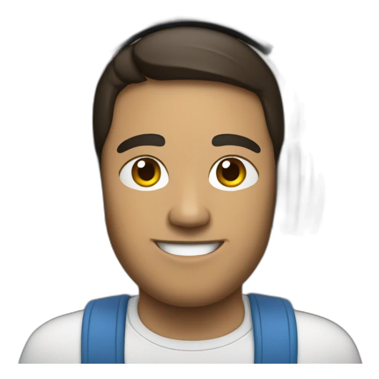 a mexican guy with headphones and a mac sticker