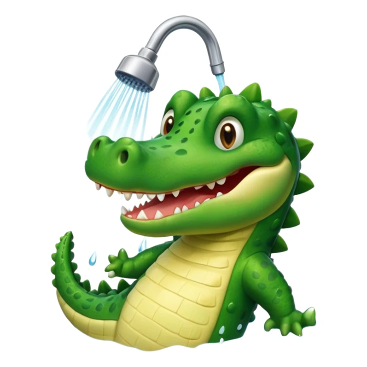 Cute crocodile is showing under the shower like game Where's my water sticker