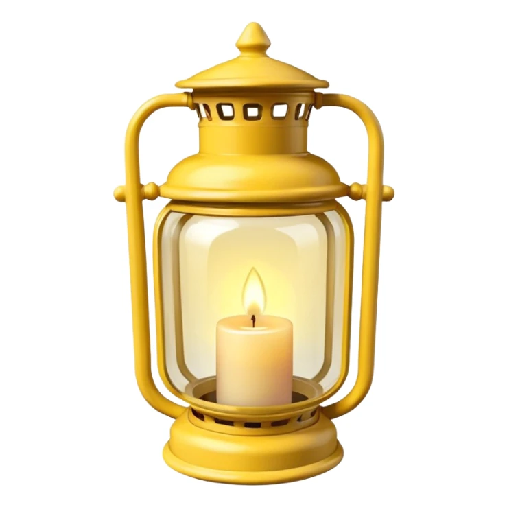 Candle in pastel yellow lantern holder  sticker