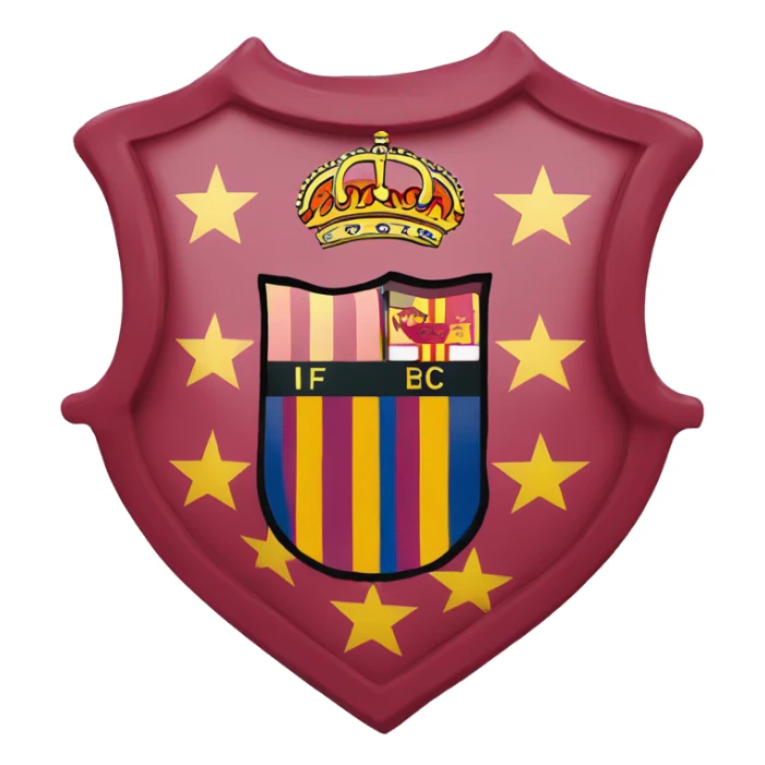 Create me a Barcelona fc coat of arms sticker