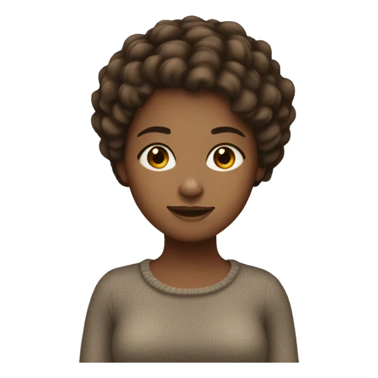 Cozy girl brown short hair sticker
