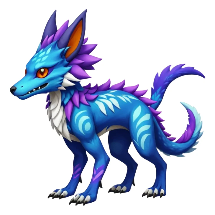 Rare realistic exotic cute epic pretty beautiful handsome gorgeous aesthetic colorful vibrant Vernid-Protogen-Primagen-Wickerbeast-Sergal-Gener-species-Fakemon-hybrid-creature by LiLaiRa, beautiful intricate markings, full body sticker