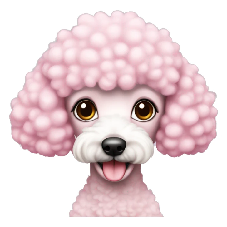Mini cute pink poodle blanca sticker