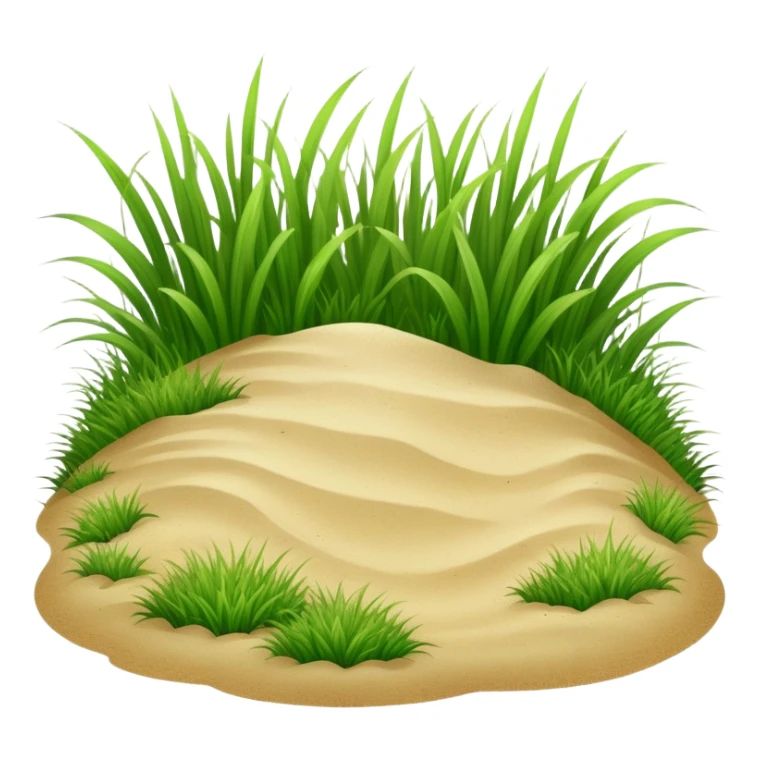 generate realistic detailed grass in 3d style with sand  sticker