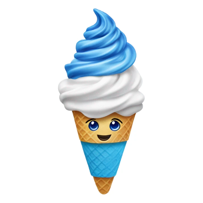 blue soft serve ice cream with blueberry swirl sticker