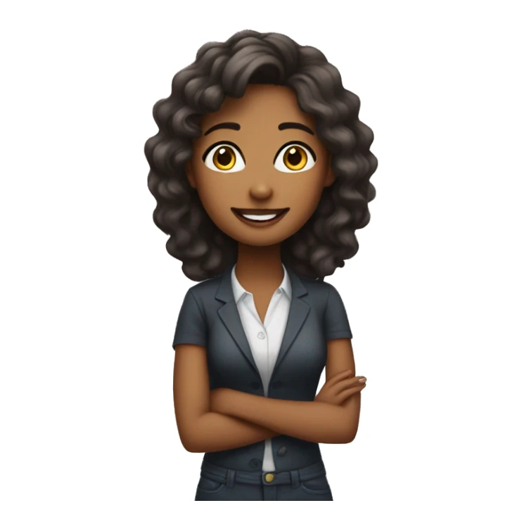 create a cute girl next door emoji being professional sticker