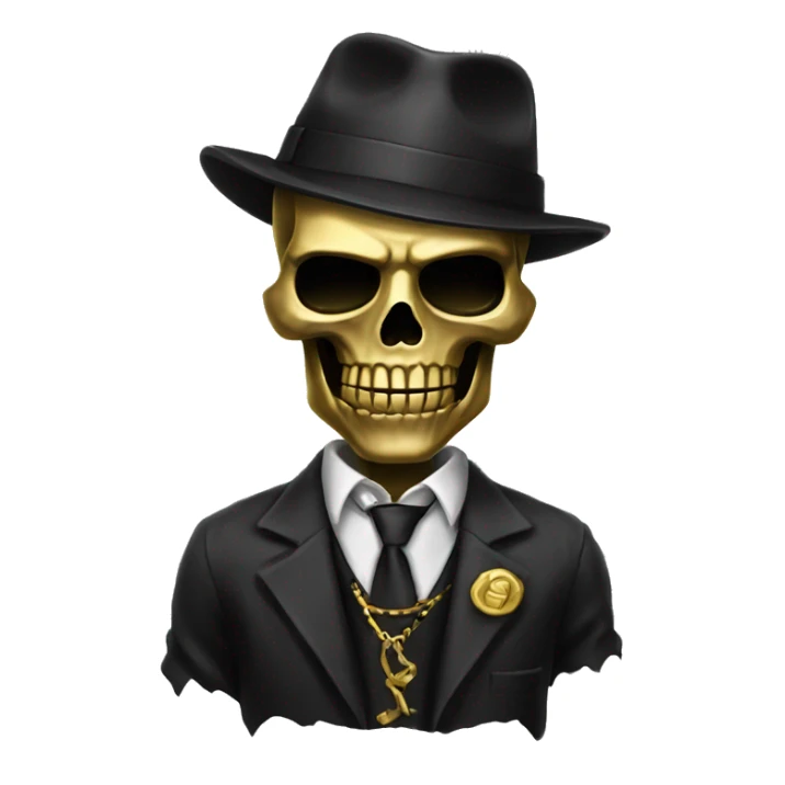 Zombie gold skeleton gangster sticker