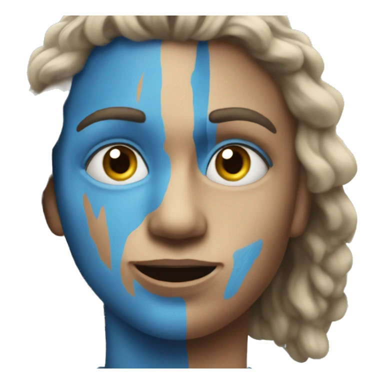 brave heat film with blue face paint sticker