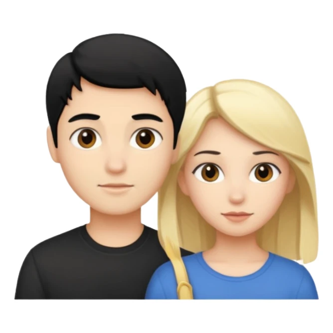blonde girl and black haired boy sticker