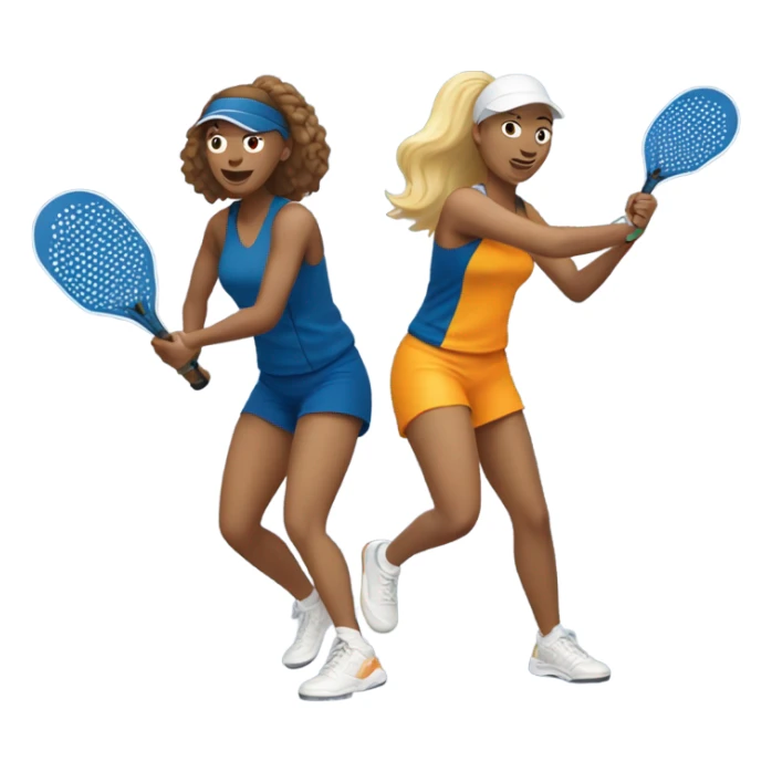 2 white women playing pickleball  sticker