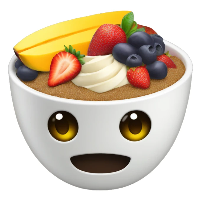 Acai Bowl with mango and strawberry on top  sticker