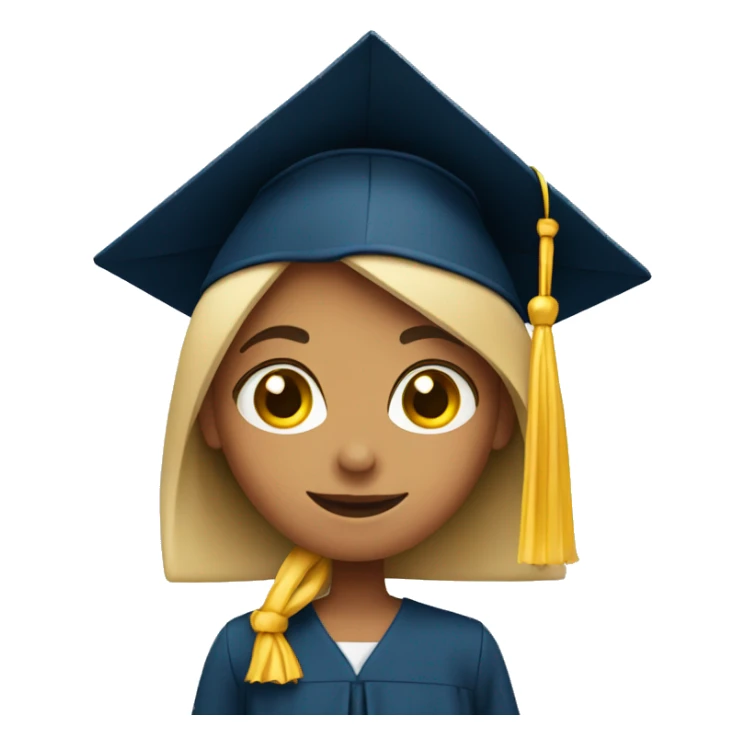 A girl who just graduated holding a diploma sticker