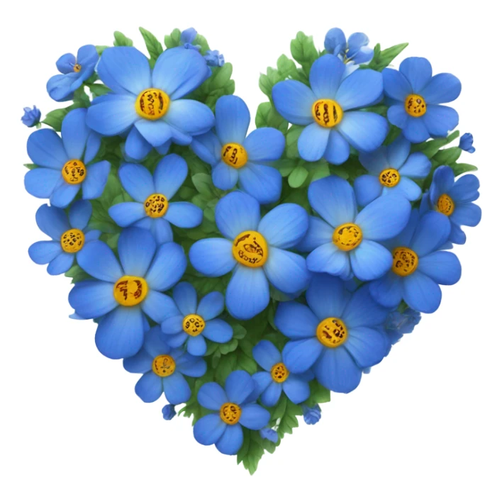 ultramarine flower heart sticker