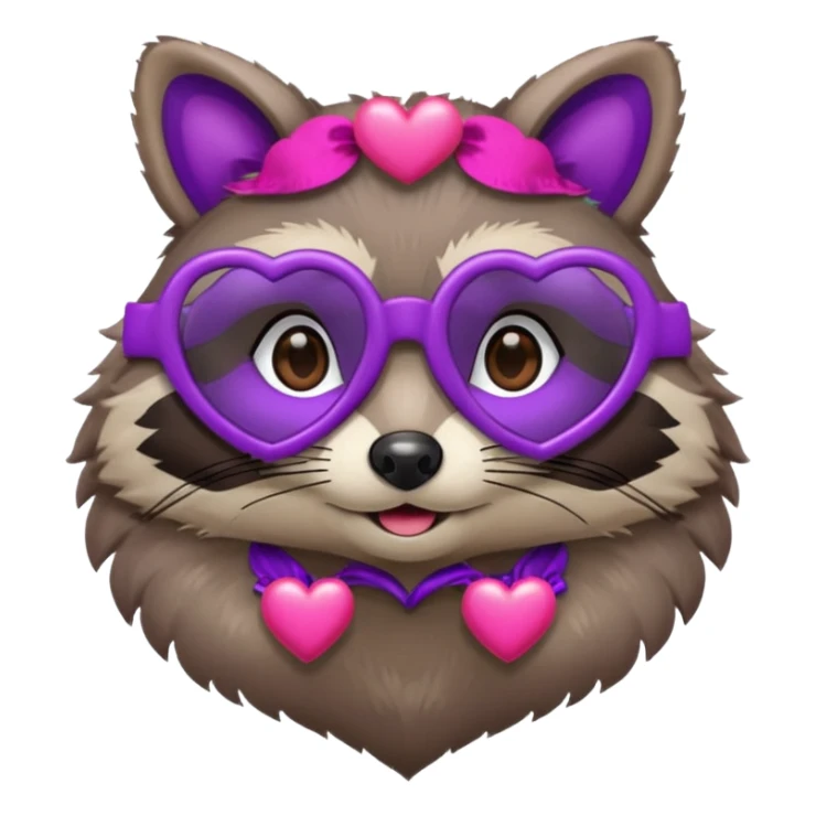 Raccoon wearing Purple Heart glasses sticker