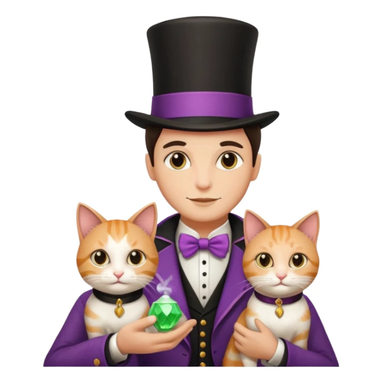 magician couple and their pet cat sticker