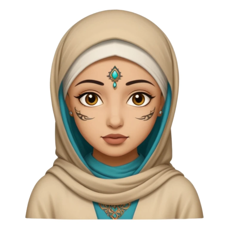 arab ancient GIRL with tatooed niquab sticker