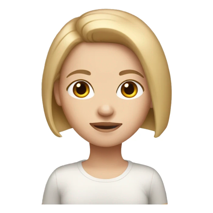 white girl with light brown bob hai sticker