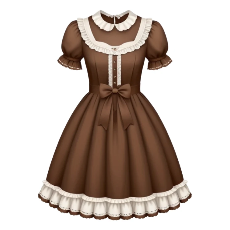 Lolita dress, white and brown sticker