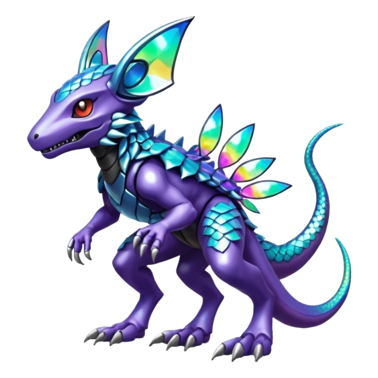  exotic colorful Protogen-Fakémon-Pokémon-Spectrobes-Digimon-Vernid-creature (full body) sticker