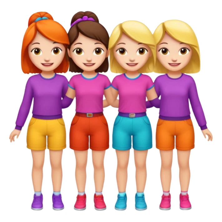 Group of 5 girls emoji sticker