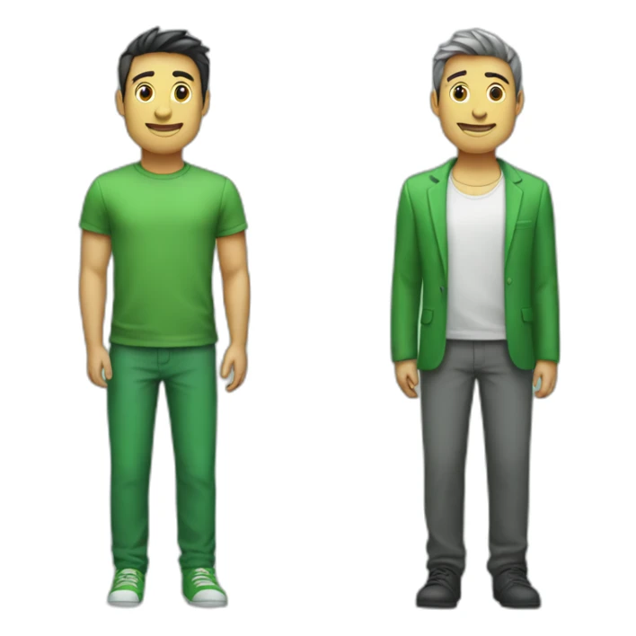 green and gry bar side by side green taller sticker