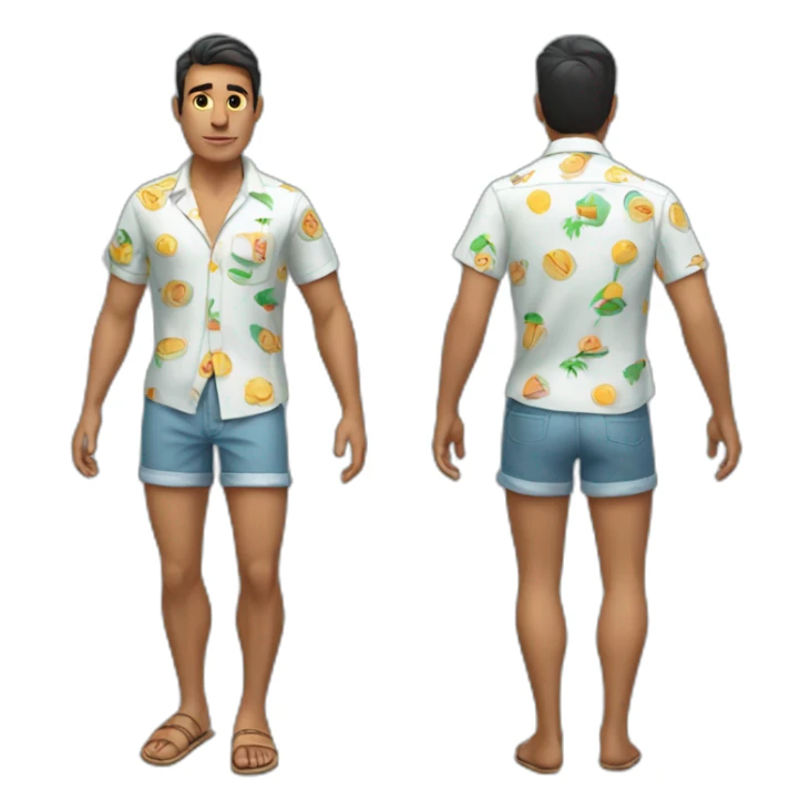 a Hotel guest in a beach shirt and shorts sticker