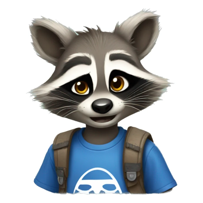 Raccoon wearing Disneyland t shirt  sticker