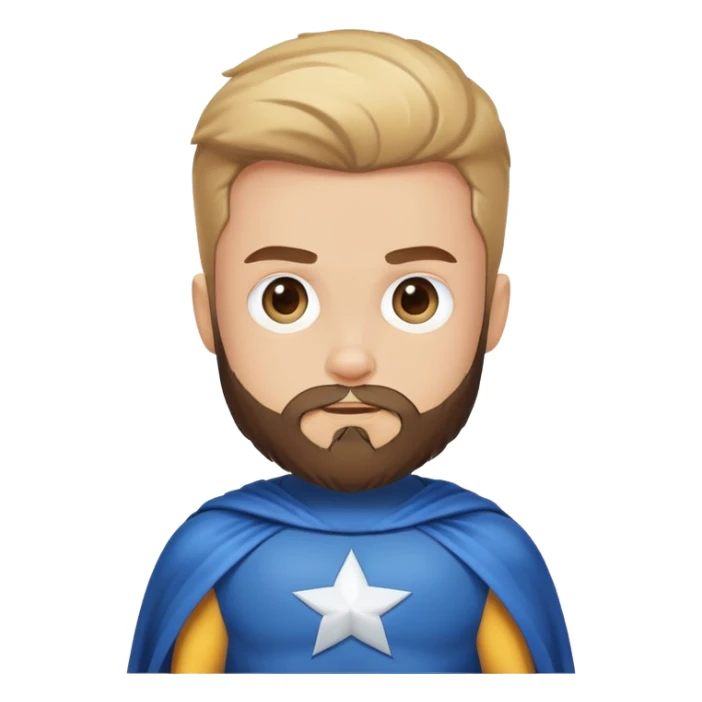 kid with beard wearing homemade superhero costume sticker