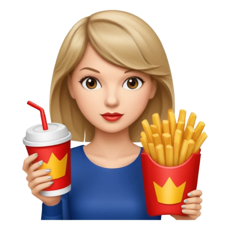 Taylor Swift holding a cup of fries





































 sticker