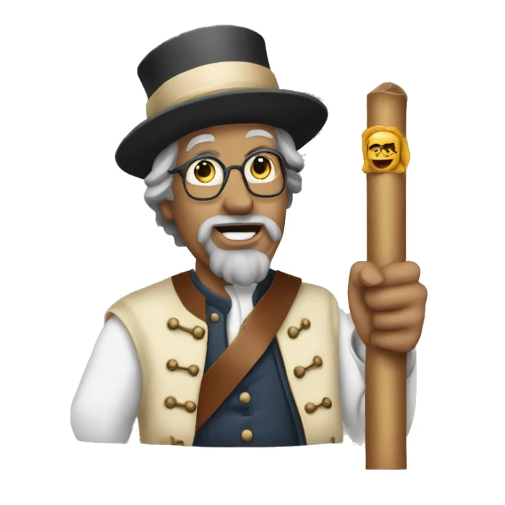 a historical figure wearing a sign that says for sale sticker