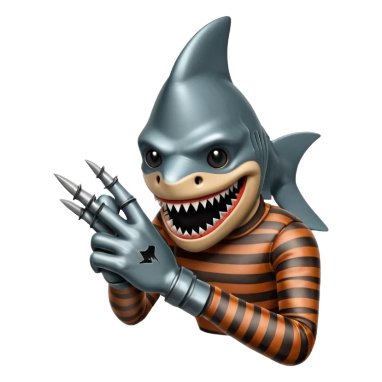 Freddy Krueger shark finger glove sticker