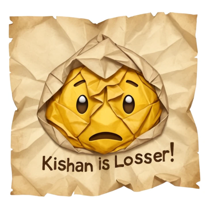 On a paper is written Kishan is looser sticker