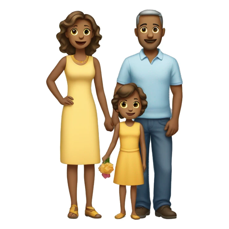 family with one daughter one wife and husband sticker