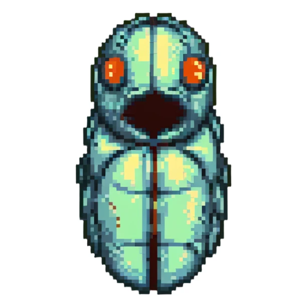 MRI parasitic embryo, digital, fetal small shape, eerie, horror, pupa, crystalis, in-utero, sea-life, siphonophore, polyp, Cnidaria sticker