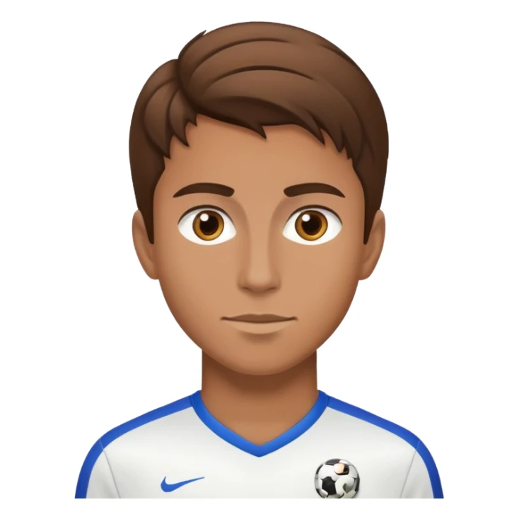Brown hair give soccer player sticker
