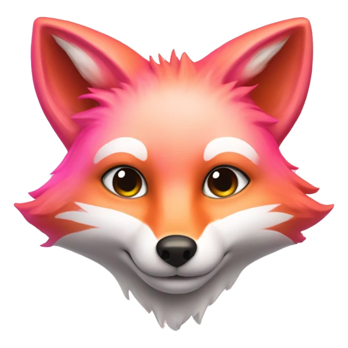 vibrant, friendly, and intelligent-looking pink fox with rounded, approachable features that convey warmth and trust. sticker