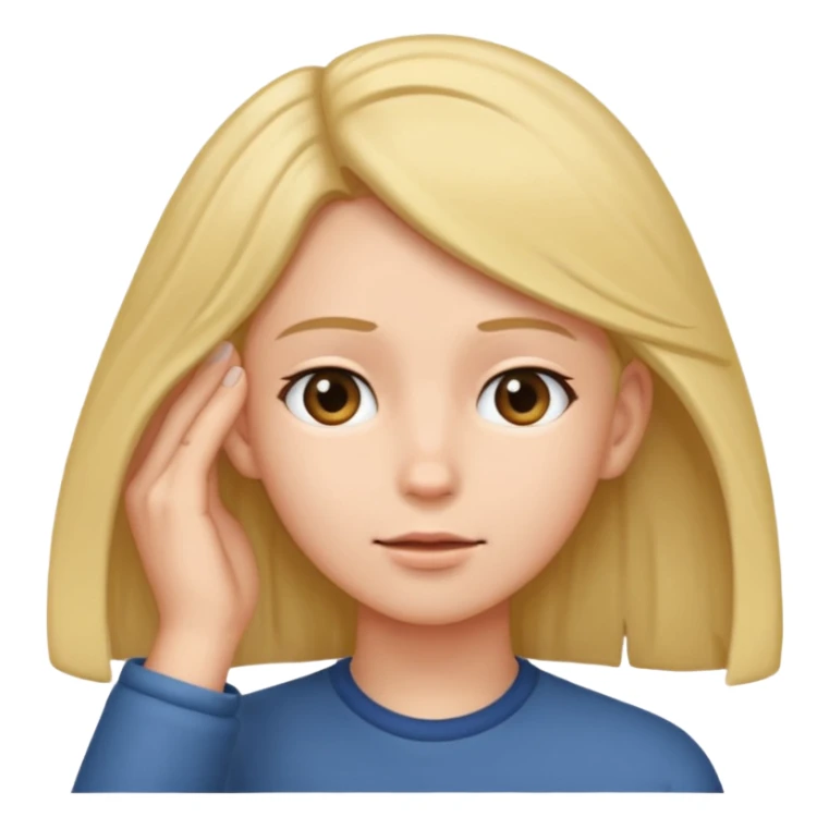 Person tucking their hair behind their ear  sticker