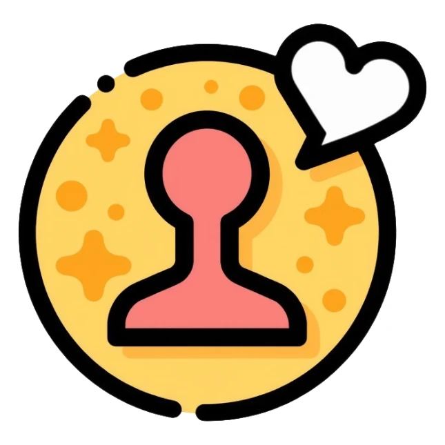 social media followers icon on a gold coin sticker