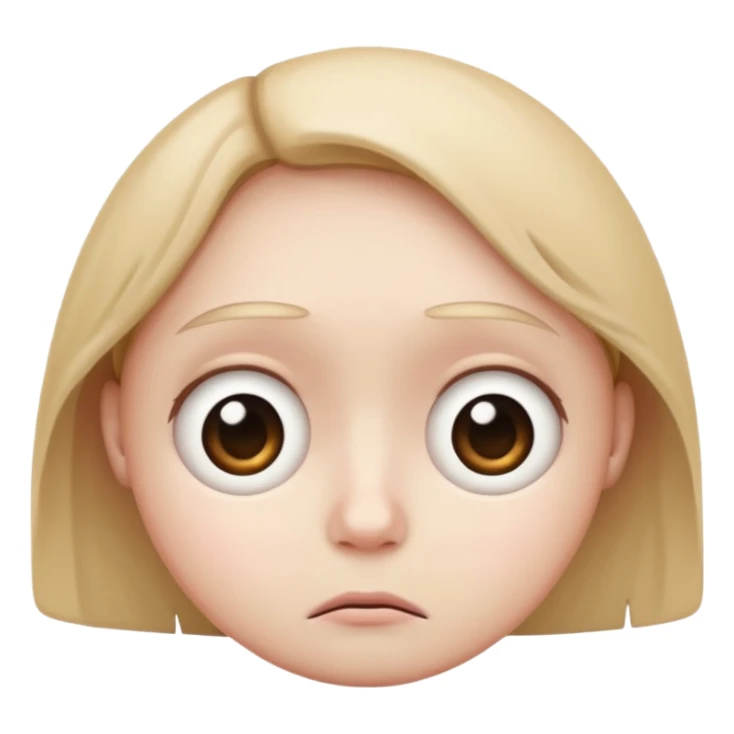 Sad circle face emoji with big sad eyes sticker