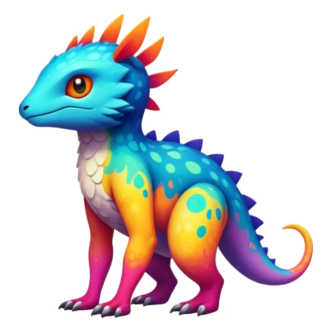 colorful vibrant Fakémon-creature with random markings (full body) sticker