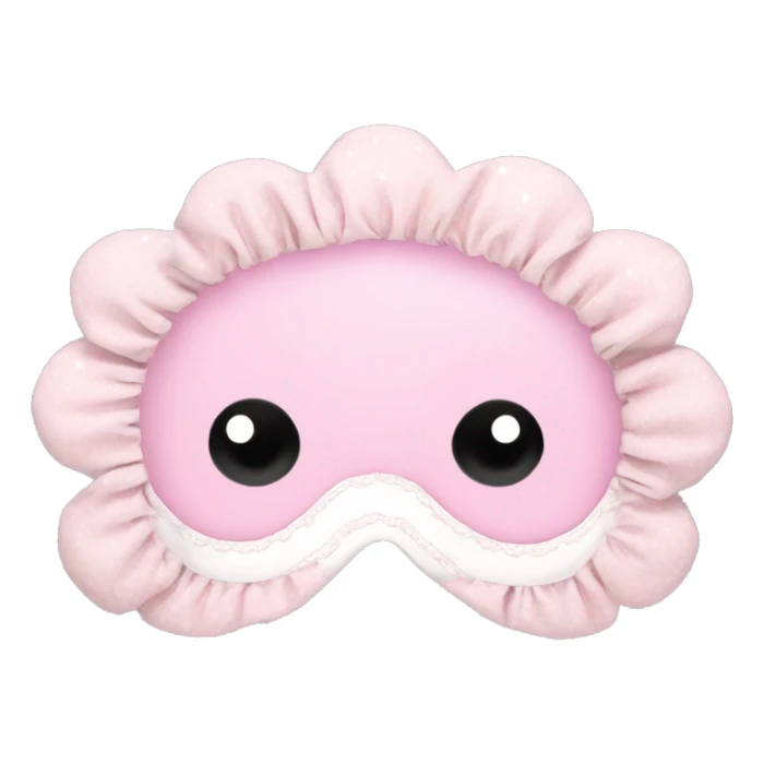 Light pink Frilly sleep mask with white stars sticker