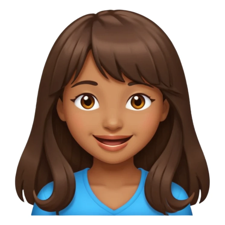 chica morena linda con cabello largo y fleco, guiñando un ojo sticker