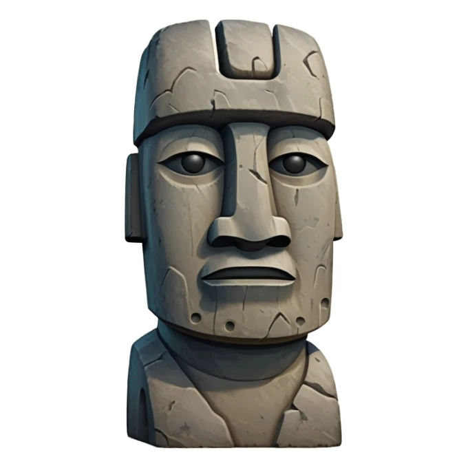 Moai Emoji With the rock face sticker