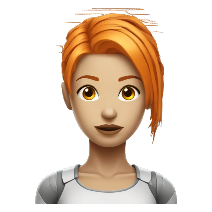 Head Female cyborg orange hair and circuits sticker
