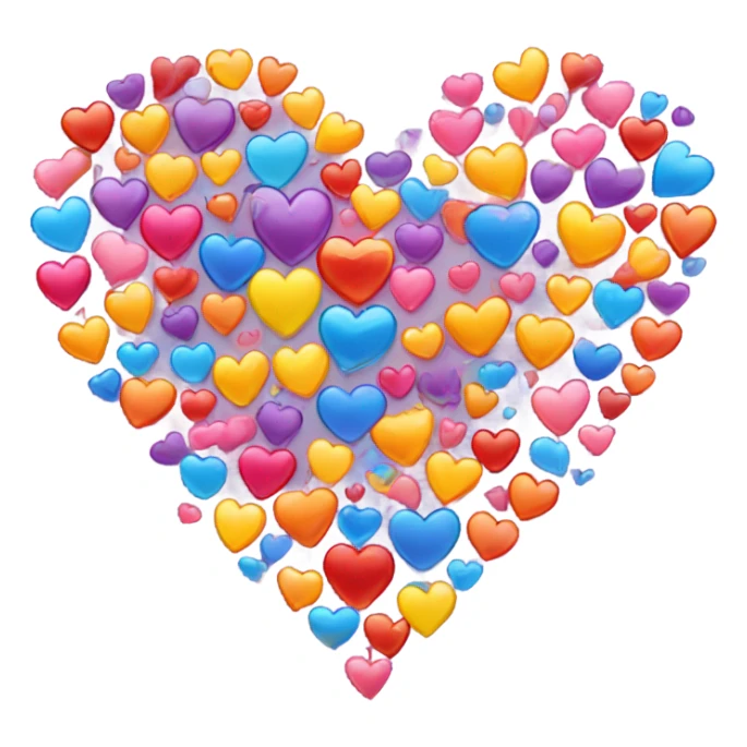 A poster that says I love you with hearts raining down  sticker