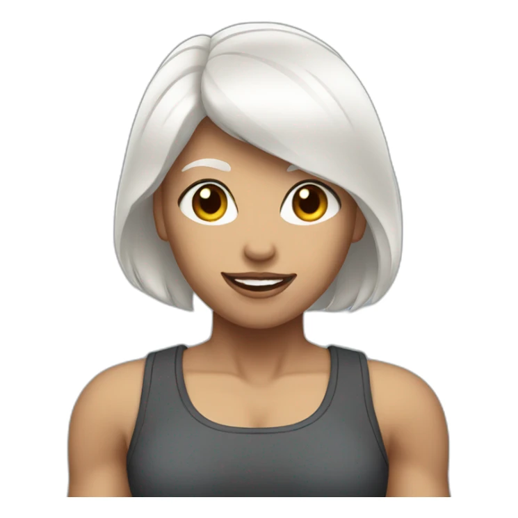 Muscular woman with white short hair sticker